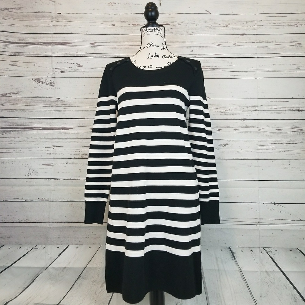 🎈Sale🎈Loft black and white stripe sweater dress
